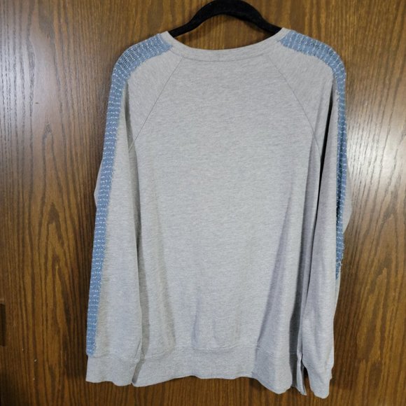 Maurices Grey and Blue Up To Snow Good Sweatshirt Size Medium - Picture 4 of 8